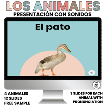 Preview of Learn Spanish | Animales | Pronunciación | Pronunciation | Presentation | FREE