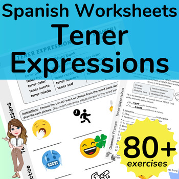 Preview of Spanish Tener Expressions Practice Worksheets Grammar Activities for Beginners