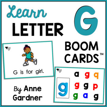 Preview of Learn The Letter G: Alphabet Boom Cards™ {Beginning Sound, Vocabulary and More}