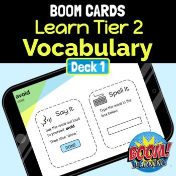 Preview of Learn Tier 2 Vocabulary Words (Deck 1) - NO PREP Distance Learning - BOOM CARDS