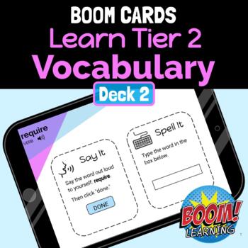 Preview of Learn Tier 2 Vocabulary Words (Deck 2) - NO PREP Distance Learning - BOOM CARDS