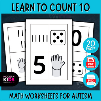 Preview of Learn To Count 10 - Math Worksheets For Autism