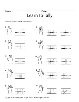 Preview of Learn To Tally, ASL Sign Language