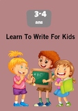 Back to School  Learn To Write For Kids - Printable ---