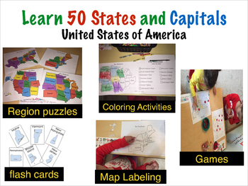 Preview of Teach U.S 50 States and Capitals Pack