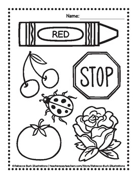 color red coloring pages