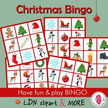 Preview of CHRISTMAS BINGO game, easy prep! A fun activity with new words, print & go