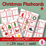 CHRISTMAS Flashcards, easy prep! Have fun play memory, print & go
