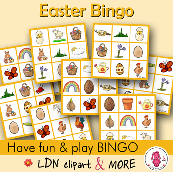 Preview of EASTER printable BINGO GAME, a fun springtime activity, print & go