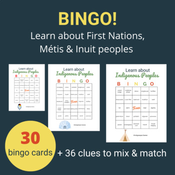 Preview of Learn about Indigenous Peoples - BINGO Game