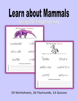 Preview of Learn about Mammals using ASL Fingerspelling (Sign Language)