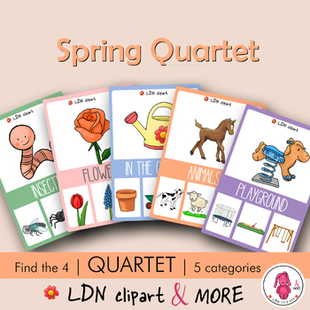 Preview of SPRING printable QUARTET GAME, a fun activity to learn new words, print & go