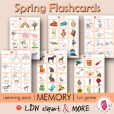 SPRING printable FLASHCARDS. Easy prep, play memory and have fun