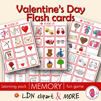 Preview of VALENTINE'S DAY printable FLASHCARDS, play memory and have fun while learning