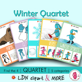 WINTER printable QUARTET GAME, a fun activity to learn new