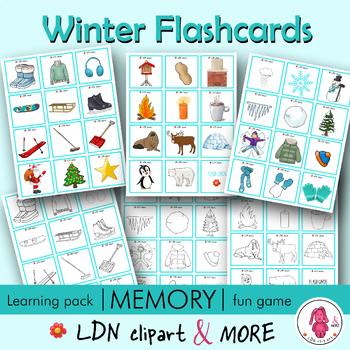 Preview of WINTER Flashcards, easy prep! Have fun play memory, print & go