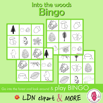 Preview of FOREST BINGO game, easy prep! A fun activity with new words, print & go