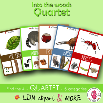 Preview of FOREST QUARTET game, easy prep! A fun activity with new words, print & go