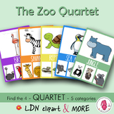 ZOO QUARTET game, easy prep! A fun activity with new words