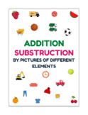 Learn addition and substruction By pictures of different elements