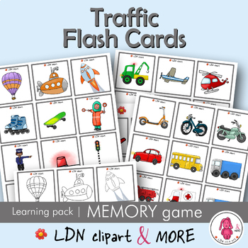 Preview of TRAFFIC Flashcards, easy Prep! Have fun and play memory print & go.