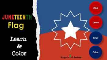 Preview of Learn and Color the Juneteenth Flag