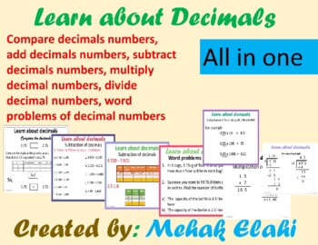 Preview of Learn complete about decimals All in one