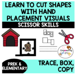 Scissor skills cutting practice with hand placement visual