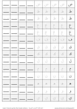 رمشة عين إمرأة شابة رزمة  Learn how to write the Arabic letters - تعلم رسم وكتابة الأحرف العربية