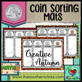 Preview of Learn in Style Coin Sorting Mats-Creative Autumn Edition