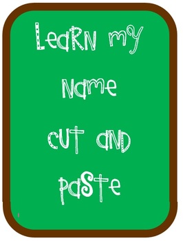 Preview of Learn my name cut & paste (Editable)