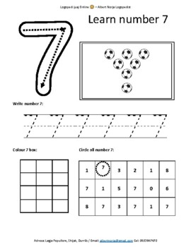 Preview of Learn number 7 worksheet