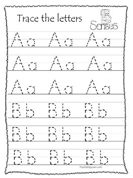 learn the 5 senses printable alphabet tracing worksheets by teach at daycare