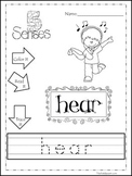 Learn the 5 Senses Printable Color It, Read It, Trace It W