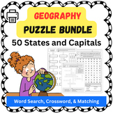 Learn the 50 States Printable PDF Puzzle Pack BUNDLE