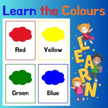 Learn the Colours, Toddler, Preschool, PreK , Kindergarten, Flash Cards.