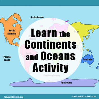 Preview of Learn the Continents and Oceans ~ Geography / Map Activity