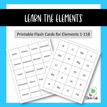 periodic table elements flashcards teaching resources tpt