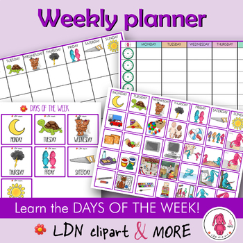 Preview of WEEKPLANNER: Learn the days of the week. Eaysy prep! Print & GO