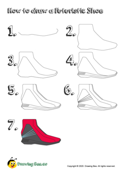 Learn to Draw 10 Futuristic Shoes Step-by-Step (with Worksheet) by ...