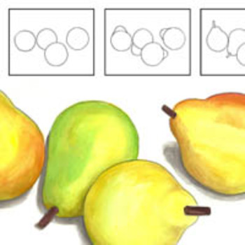 Learn to Draw Four Pears by Wolfsen Art Lessons | TpT