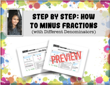 Preview of Learn to Minus Fractions Like A Boss!!!