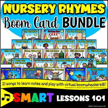 Preview of Learn to Play NURSERY RHYMES with VIRTUAL BOOMWHACKERS® Boom Card BUNDLE