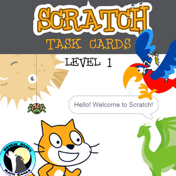 Preview of Learn to Program Scratch- Task Cards LEVEL 1