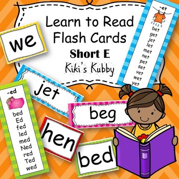 Preview of Learn to Read Flash Cards: Short E Word Families