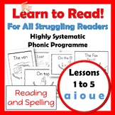 Learn to Read: Short Vowels a, e, i, o, u: Phonic Reading 