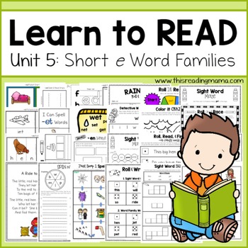 Preview of Learn to Read - Short e Unit 5