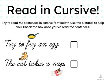 Preview of Learn to Read in Cursive Handouts