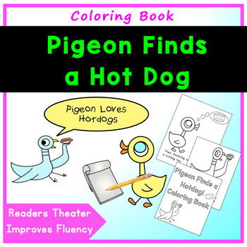 Preview of Pigeon Finds a Hotdog Coloring Book for Early Readers