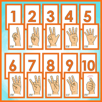 Preview of Learn to Sign Numbers 1-10 - Emma and Egor Flashcards